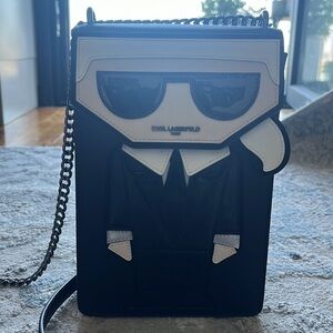 KARL LAGERFELD LEATHER CROSSBODY BAG